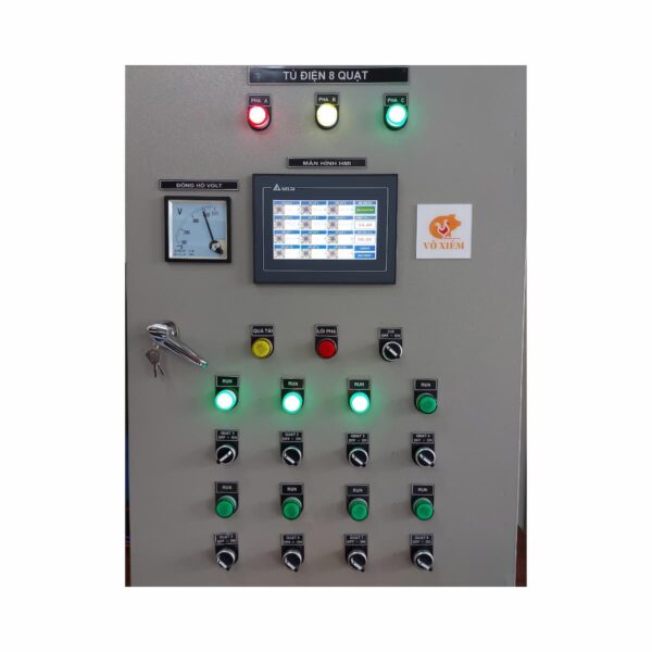 tủ điều khiển 08q giám sát nhiệt độ độ ẩm plc hmi